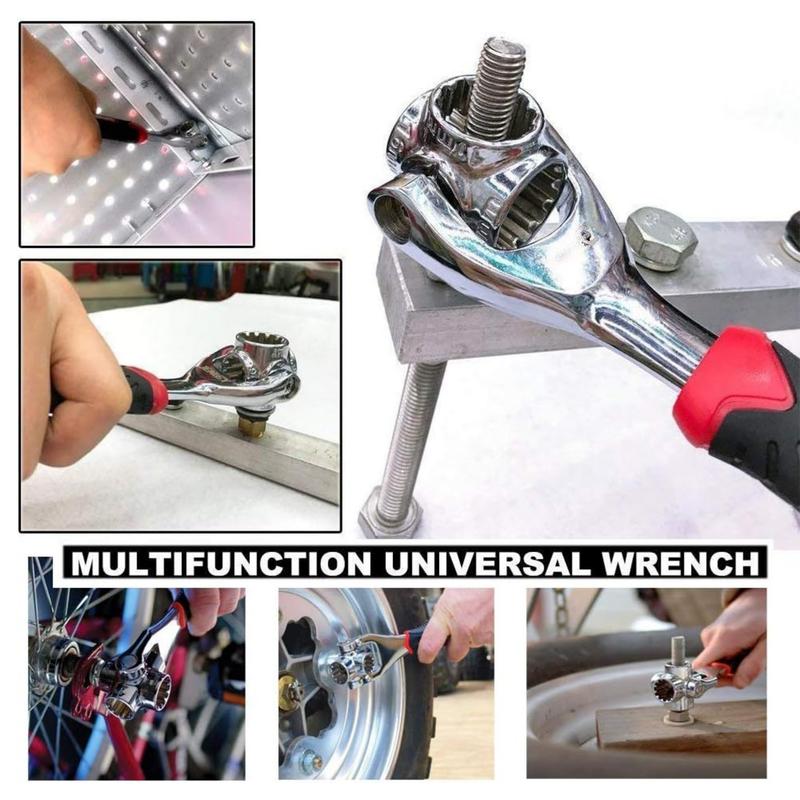 52 in 1 Socket Wrench Tool,Universal Wrench with Multifunction 360 Degree Rotating Head