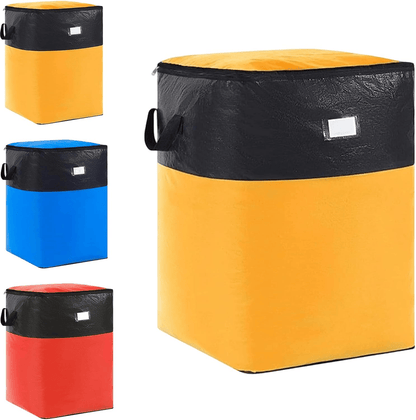 3 Sizes Oversized Reusable Moving Storage Totes, Waterproof Tear Resistant Foldable Storage Bags with Full Open Top & Label Slot, Heavy Load Moving Bags for Rigid Moving Boxes for Moving Dorm Camping Bedding Clothes
