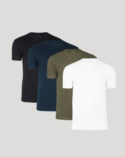⚡Hot Sales 49% OFF🔥Men's 4-Pack Crew Neck T-Shirt – Soft Cotton Blend, Athletic Fit, Tagless, Everyday Essential