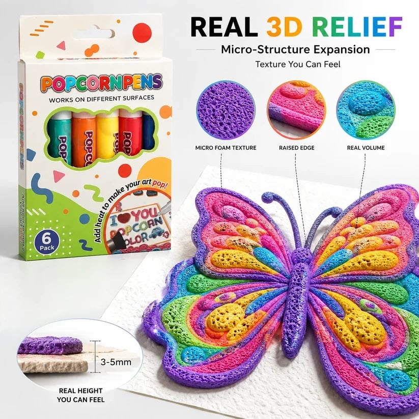 🎁🔮Magic Pen – Draw 3D with one stroke!🎄 DIY Bubble Popcorn Drawing Pens& Buy 3 Get 2 Free 🔥