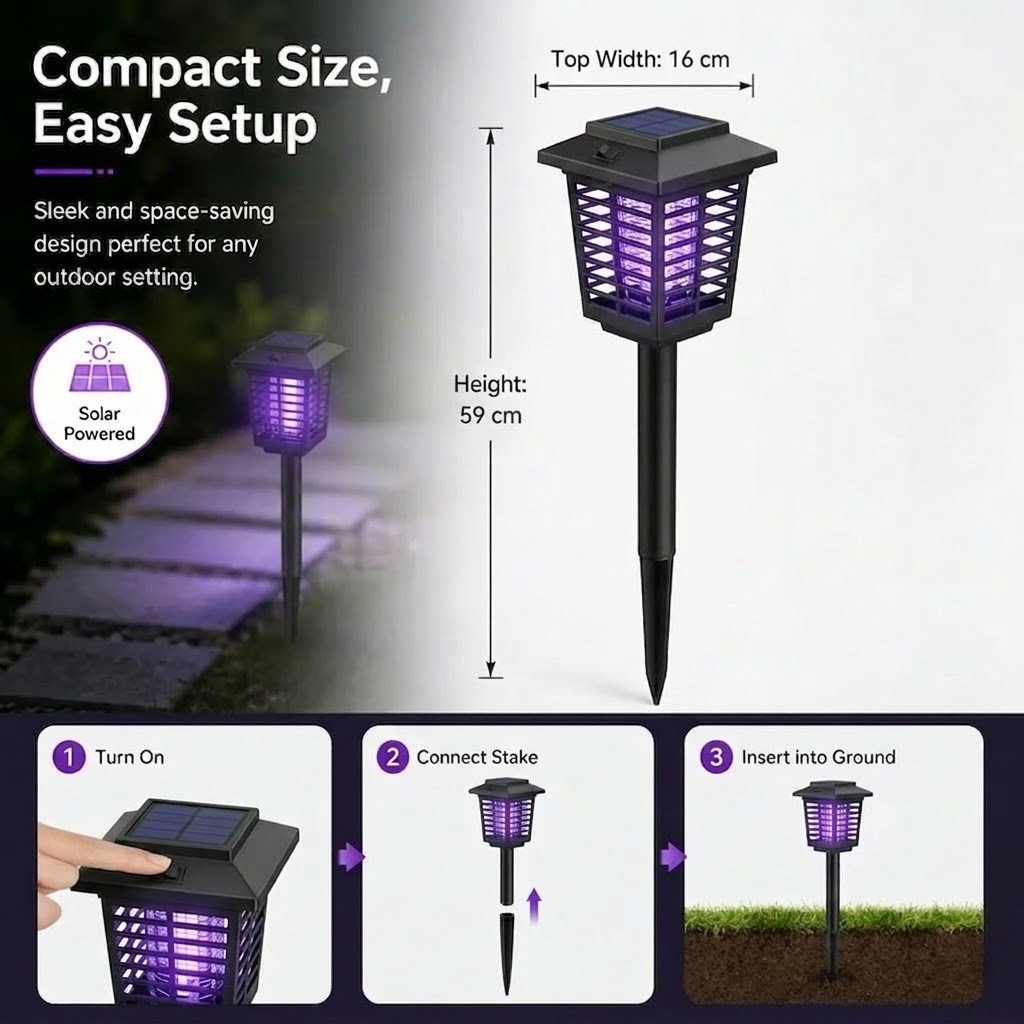 🏠Summer Essentials🦟Solar-Powered UV Mosquito Killer Lamp