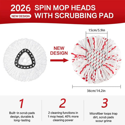 💖Hot 49% OFF🌹🧽 3-Pack Upgraded Spin Mop Head Refills