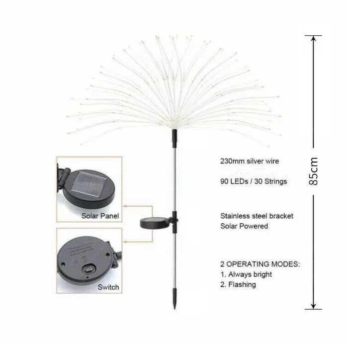 🔥LAST DAY 49% OFF🎁Waterproof Solar Garden Fireworks LED Light