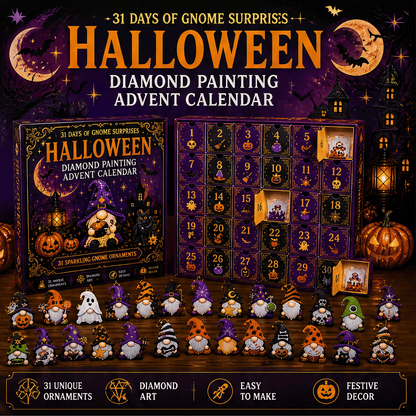🔥LAST DAY 60% OFF - 🎃✨ 31 Days of Gnome Surprises Halloween Diamond Painting Advent Calendar