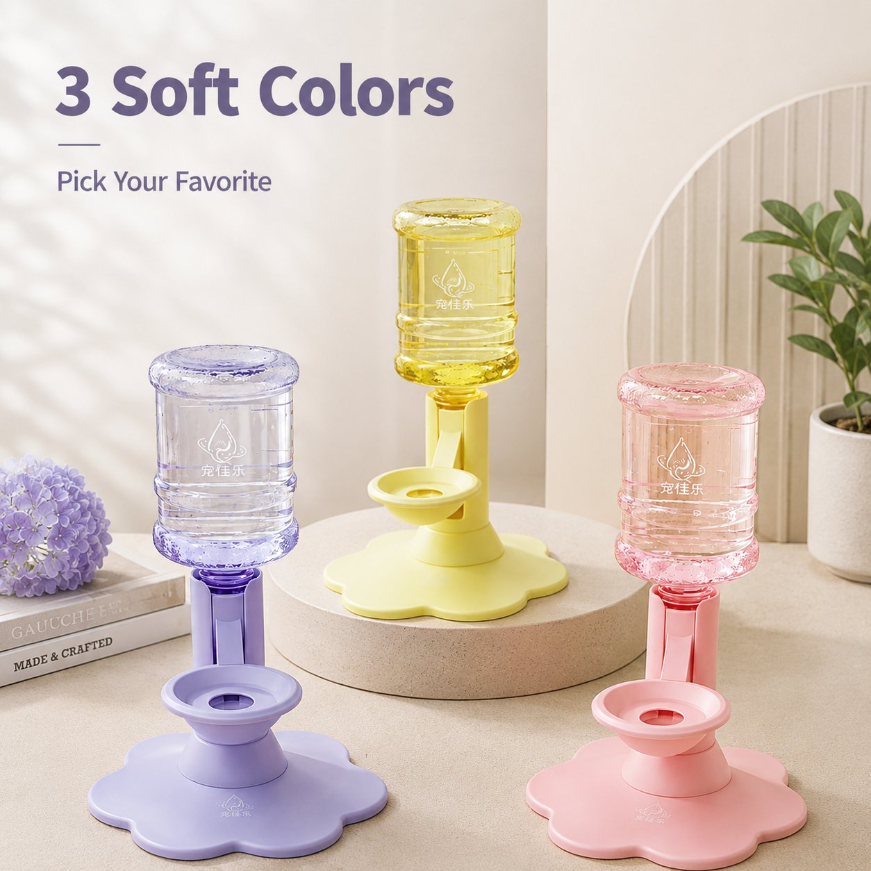 Gravity Pet Water Dispenser Stand - Spill-Proof
