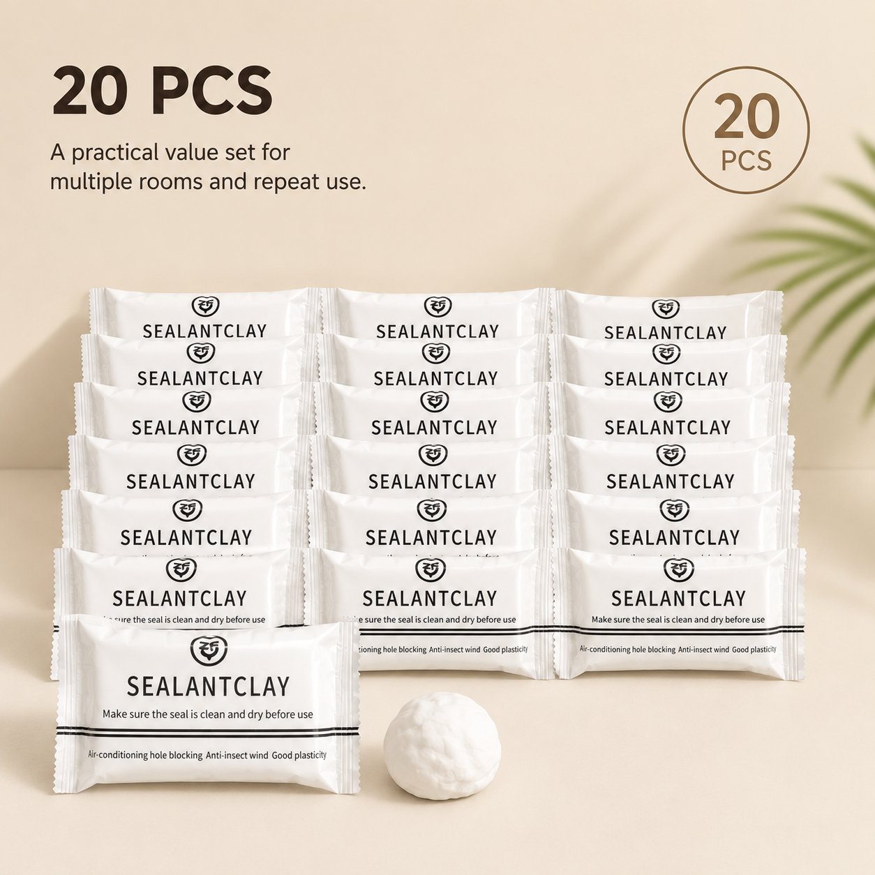 🧱 Moldable Sealant Clay | Non-Toxic Air Dry Gap Filler Blocks Drafts