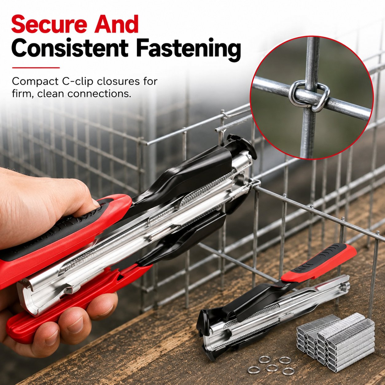 3/4" C Clip Hog Ring Pliers Kit
