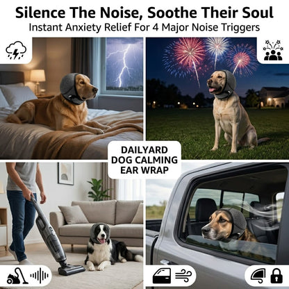 🔥 [Flash Sale - 50% OFF] No More Shivering from Thunder & Dryers! ❤️ Dailyard Dog Calming Ear Wrap for Instant Anxiety Relief