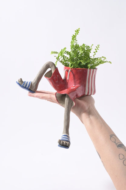✨ Cute Legged Human-Shaped Planter Pot Funny Resin Plant Pot