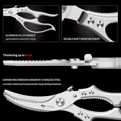 ✂️ LIMITED TIME 50% OFF! ⚡ Heavy-Duty Multifunction Kitchen Shears – 4-in-1 Tool with Fish Scaler, Bottle Opener & Safety Lock 🔪
