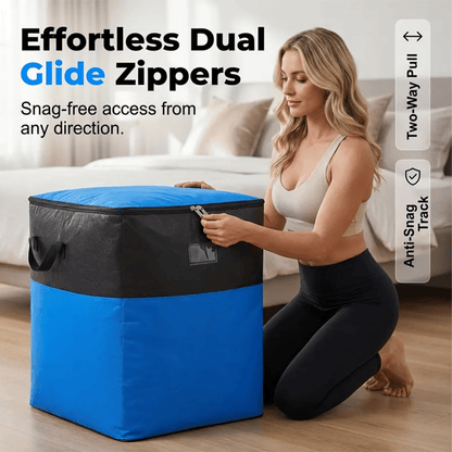 3 Sizes Oversized Reusable Moving Storage Totes, Waterproof Tear Resistant Foldable Storage Bags with Full Open Top & Label Slot, Heavy Load Moving Bags for Rigid Moving Boxes for Moving Dorm Camping Bedding Clothes