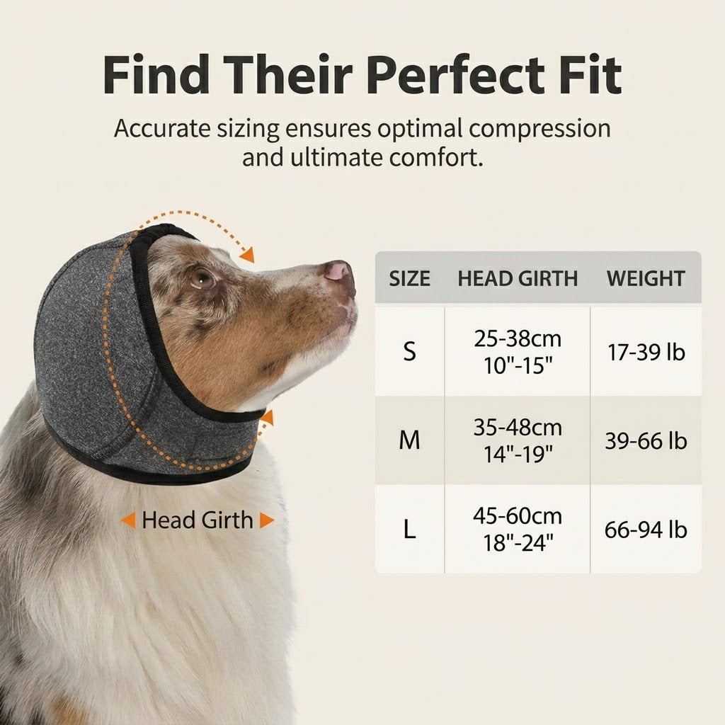 🔥 [Flash Sale - 50% OFF] No More Shivering from Thunder & Dryers! ❤️ Dailyard Dog Calming Ear Wrap for Instant Anxiety Relief