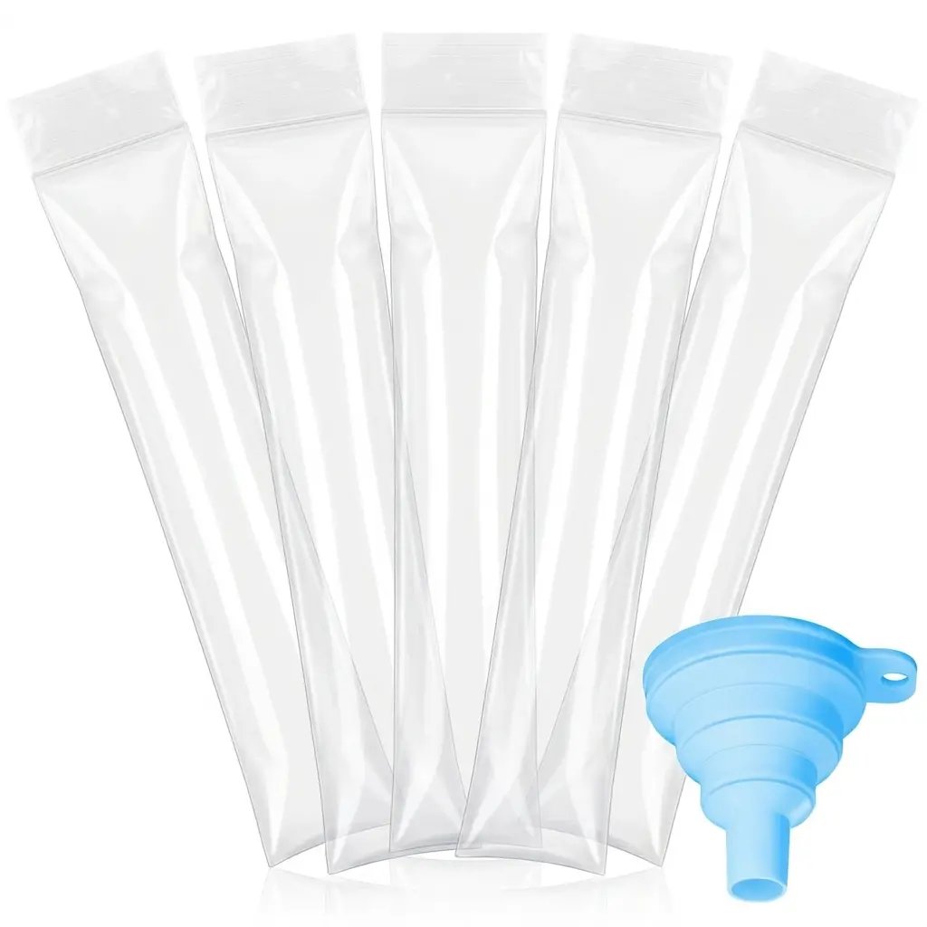 100 Pack Disposable Ice Pop Mold Bags with Funnel