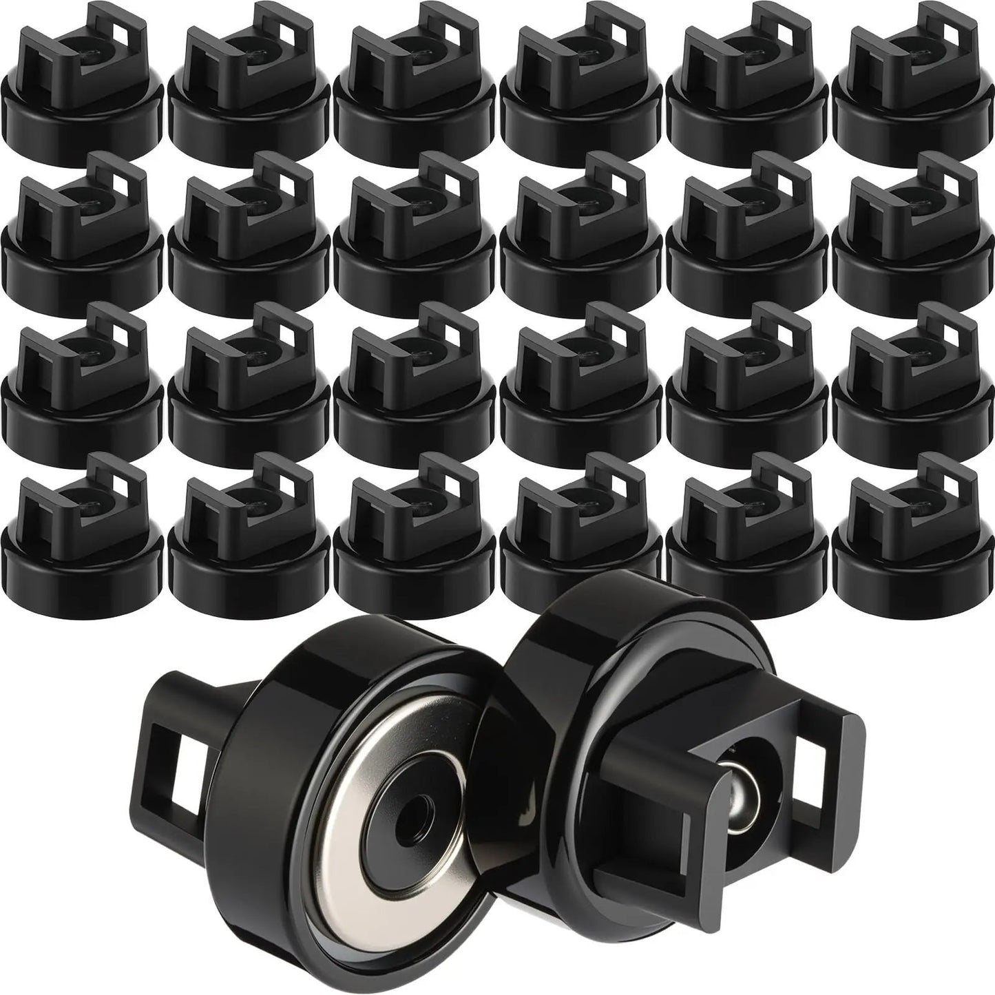 🔥22LBS Heavy-Duty Magnetic Cable Tie Mounts – 22mm Tool-Free Wire Holders with Scratch-Free Rubber Base for Home, Office, RV & Marine.