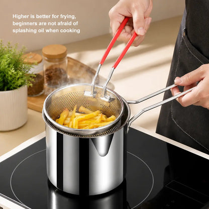 Mini Stainless Steel Deep Fry Pot with Strainer Basket
