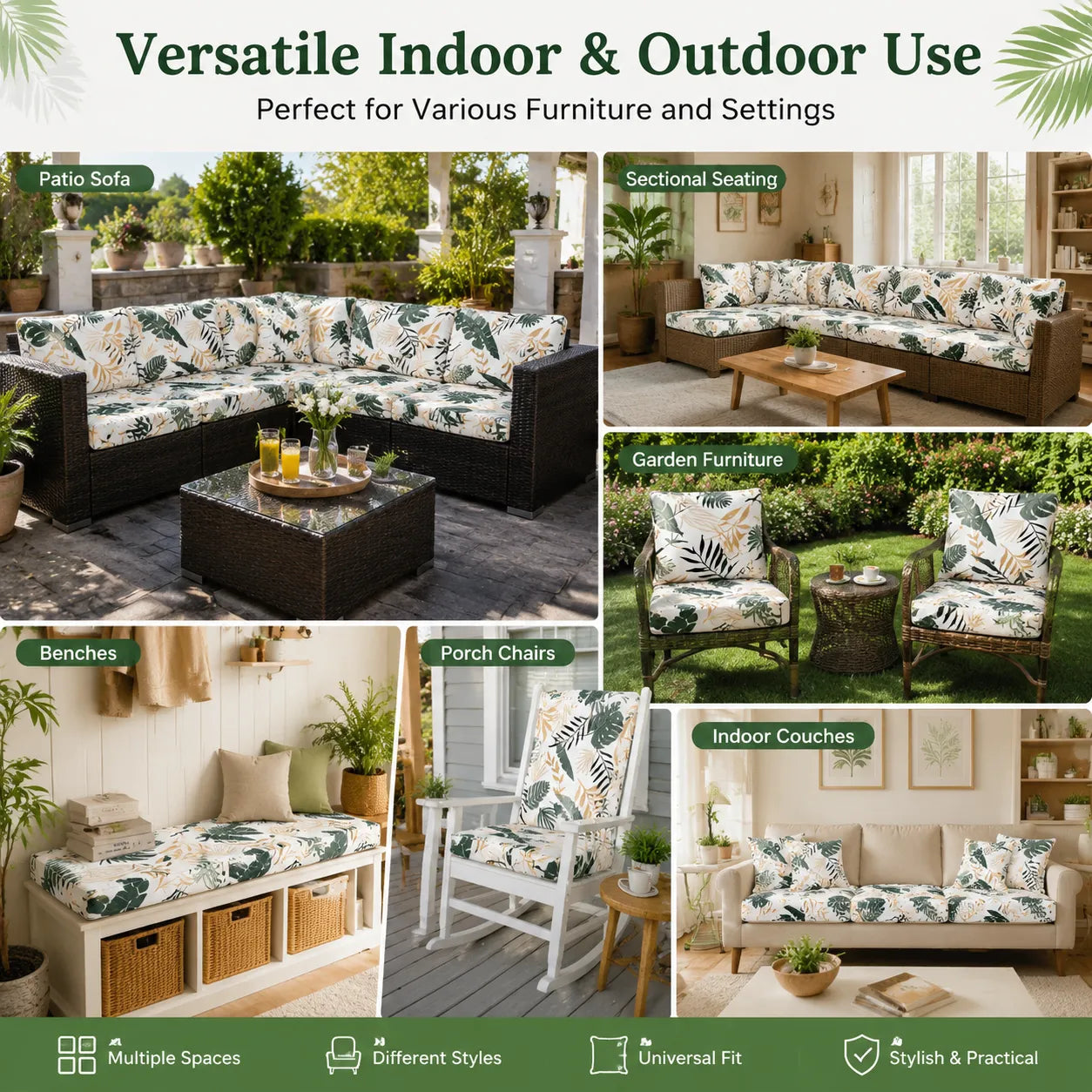 🛋️ Outdoor Patio Sofa Cushion Covers 🔥