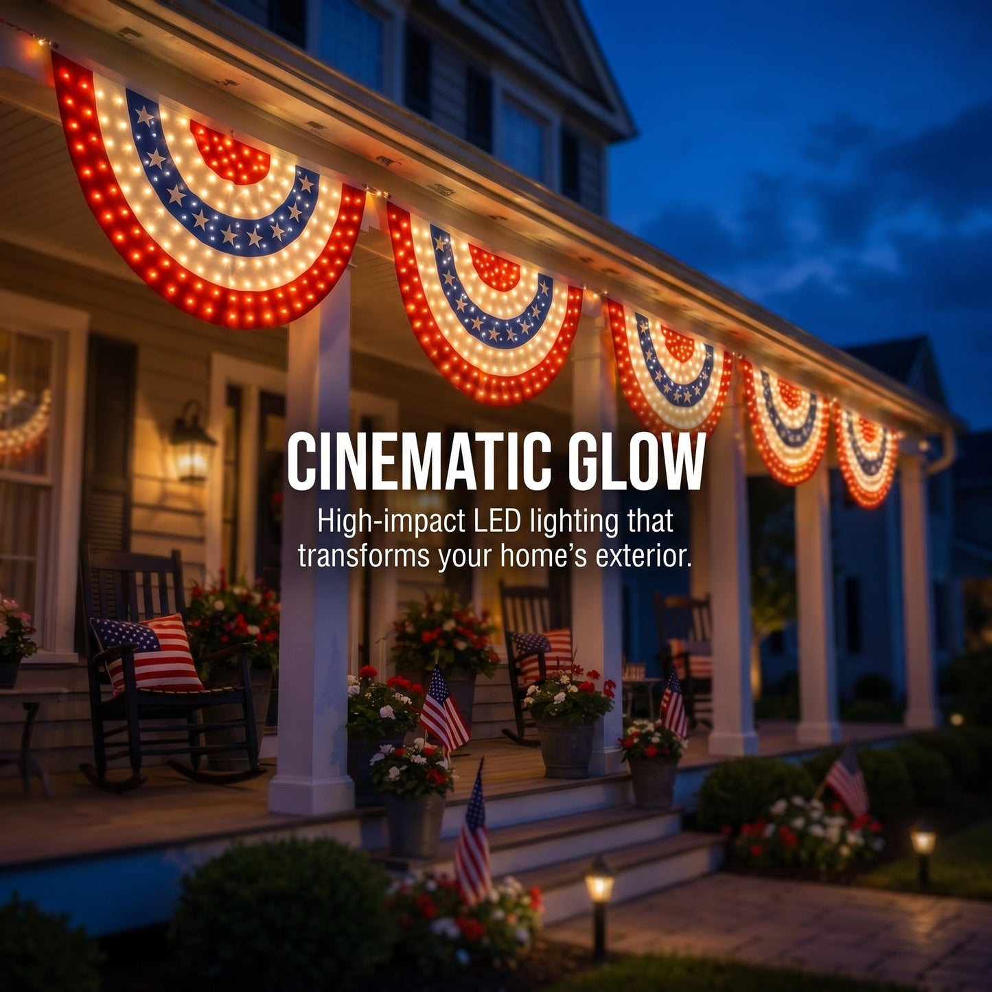 🏆🏆Flash Sale-49% OFF⚡ 50K+ SOLD! 3 x 6 Ft LED Patriotic Bunting Banner for America’s 250th
