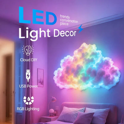 🎉DIY USB-Powered Thundercloud LED Light Decor🌈☁️