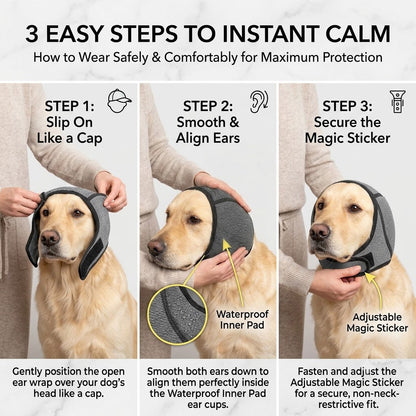 🔥 [Flash Sale - 50% OFF] No More Shivering from Thunder & Dryers! ❤️ Dailyard Dog Calming Ear Wrap for Instant Anxiety Relief