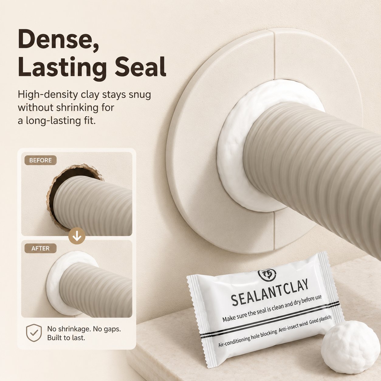🧱 Moldable Sealant Clay | Non-Toxic Air Dry Gap Filler Blocks Drafts