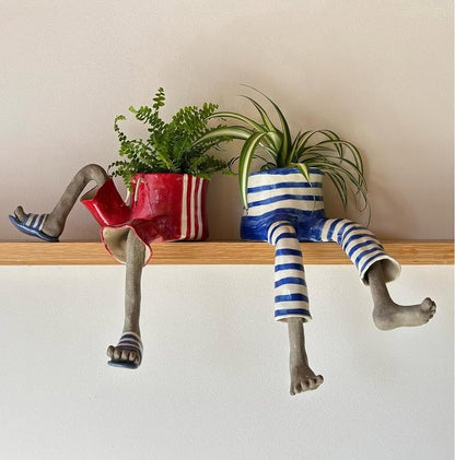✨ Cute Legged Human-Shaped Planter Pot Funny Resin Plant Pot