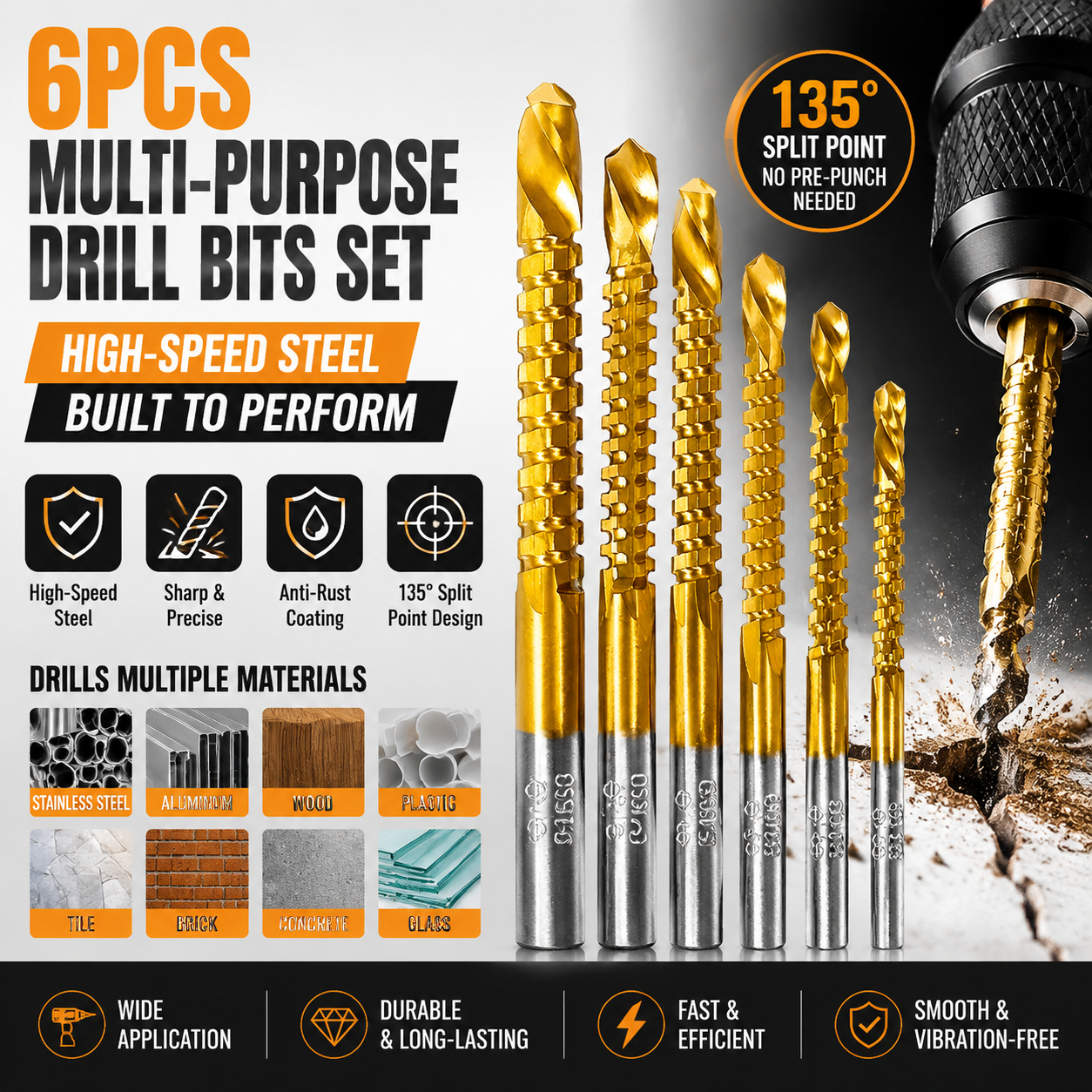 ⚡️NEW🔥Limited Time 50% Off✨6 Counts Metalworking Ldeal For Drilling