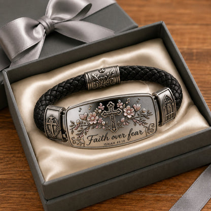 ✝️ Inspirational Christian Scripture Bracelet Collection – Genuine Leather Bible Verse Bracelets for Faith, Hope & Joy | Magnetic Clasp Meaningful Gift 💕
