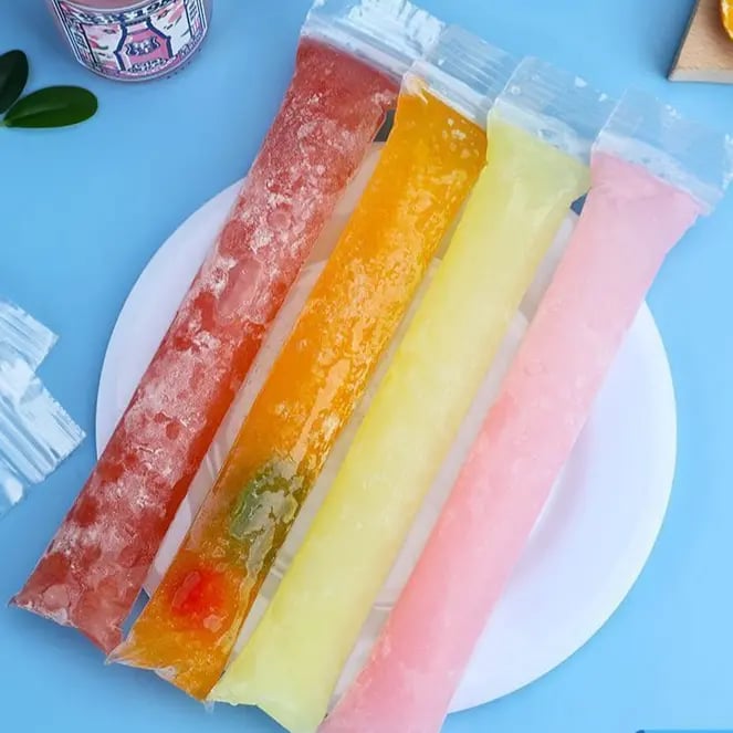 100 Pack Disposable Ice Pop Mold Bags with Funnel