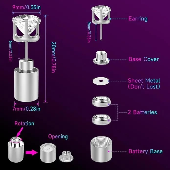 ✨LED Earrings, Light Up Stud Earrings