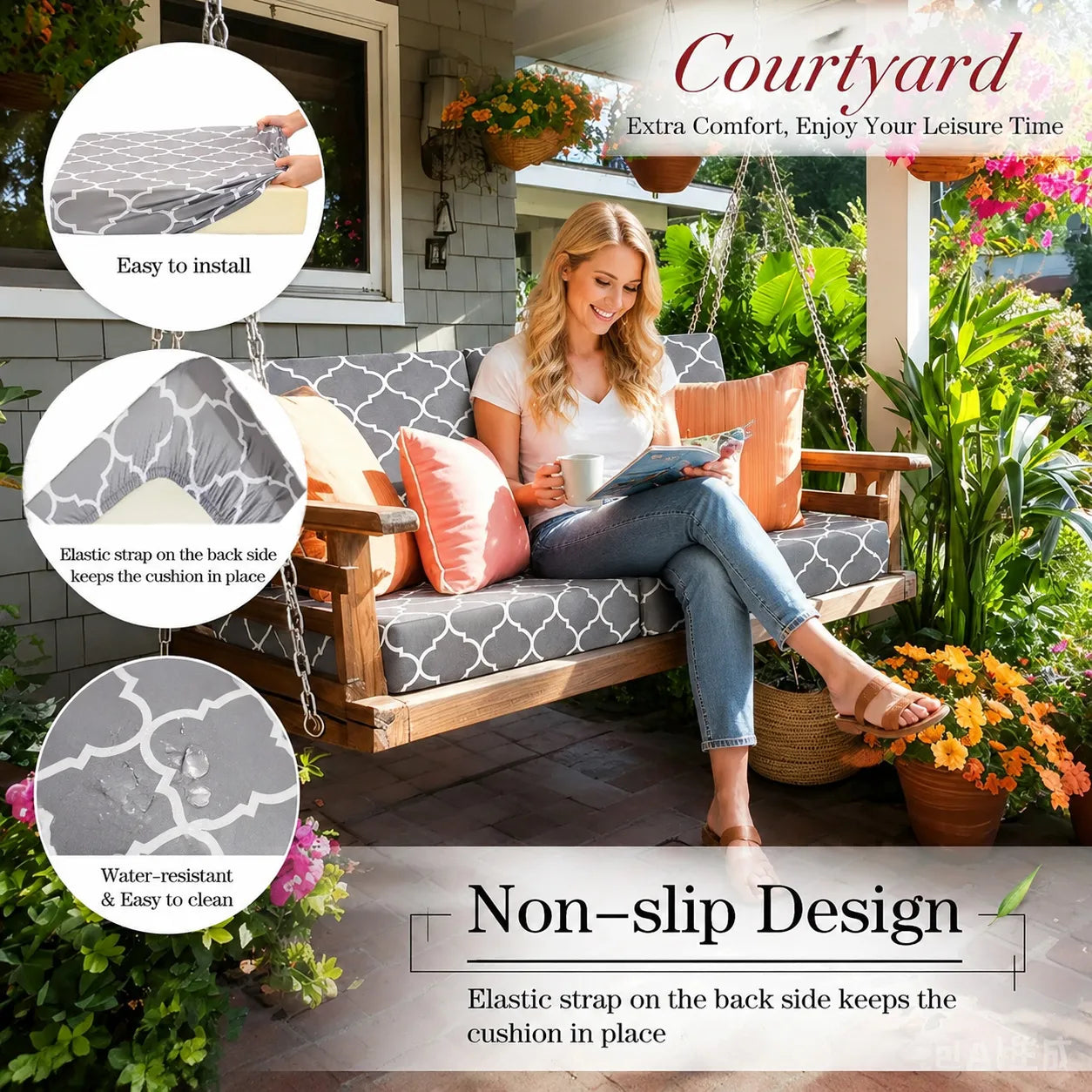 🛋️ Outdoor Patio Sofa Cushion Covers 🔥