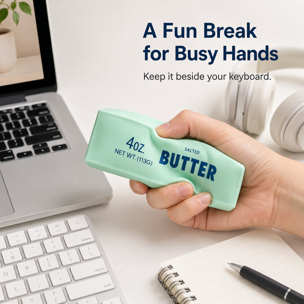 🧈 Butter Bar Squishy Fidget Toy, Soft Slow Rising Squeeze Toy With Crunch ASMR Sound