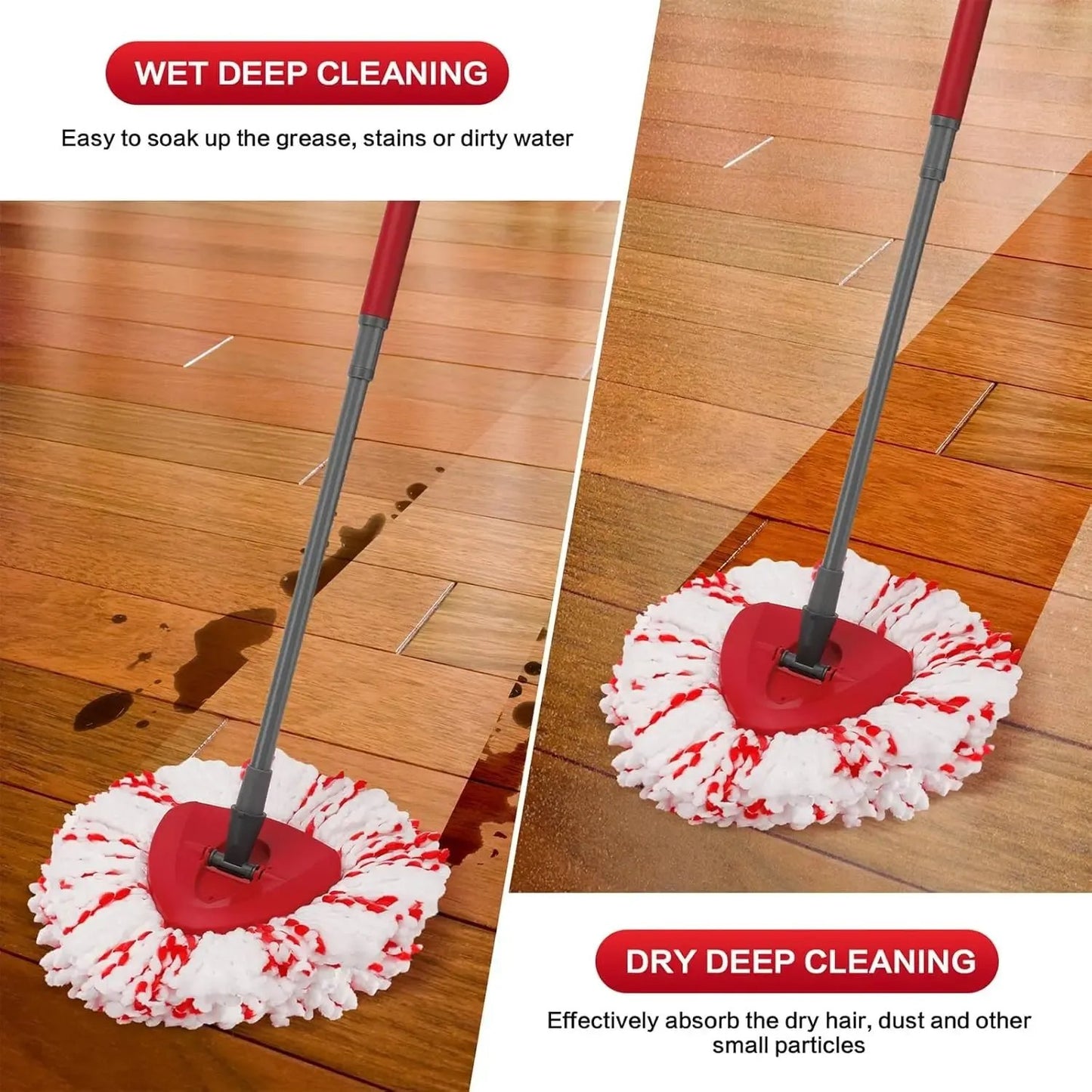💖Hot 49% OFF🌹🧽 3-Pack Upgraded Spin Mop Head Refills