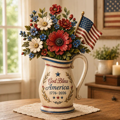 Handmade America's 250th Anniversary Patriotic Floral Décor