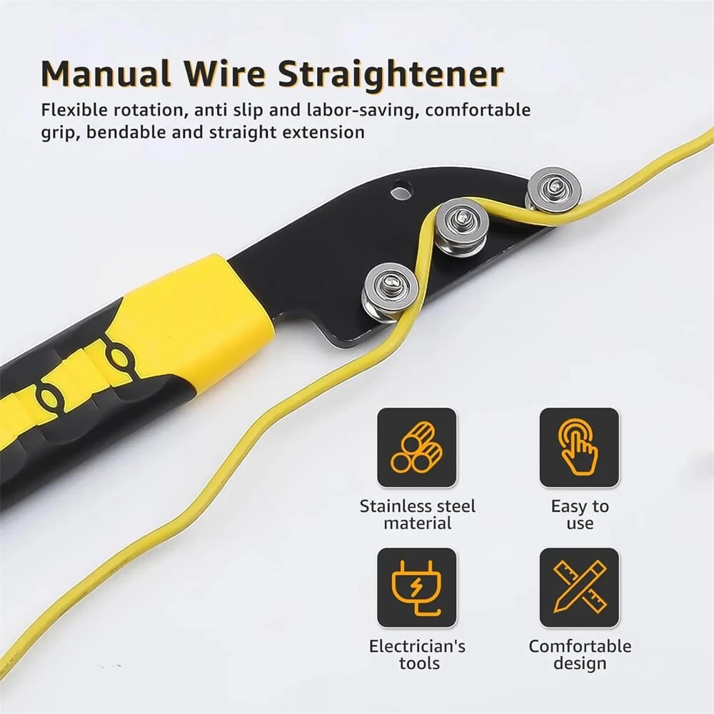 🔧 Stainless Steel Cable Straightener Tool – Manual Wire Bending & Untwisting Tool for Electricians, HVAC & DIY Projects