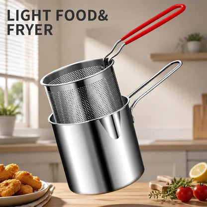 Mini Stainless Steel Deep Fry Pot with Strainer Basket