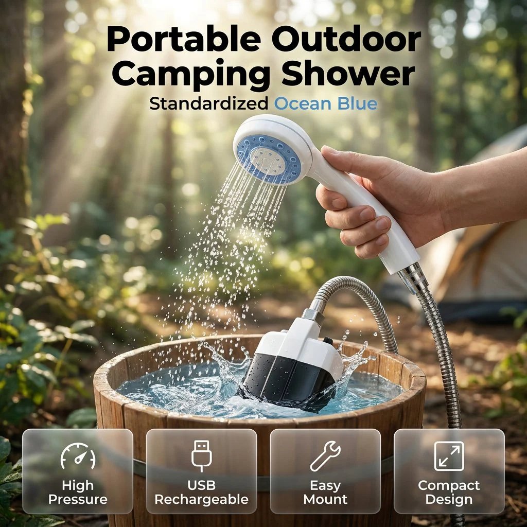 🔥HOT SALE🔥Exclusive Offer🚿 Stay Fresh Outdoors⭐ Portable Camping Shower with Adjustable Flow – For Easy & Convenient Outdoor Cleaning!
