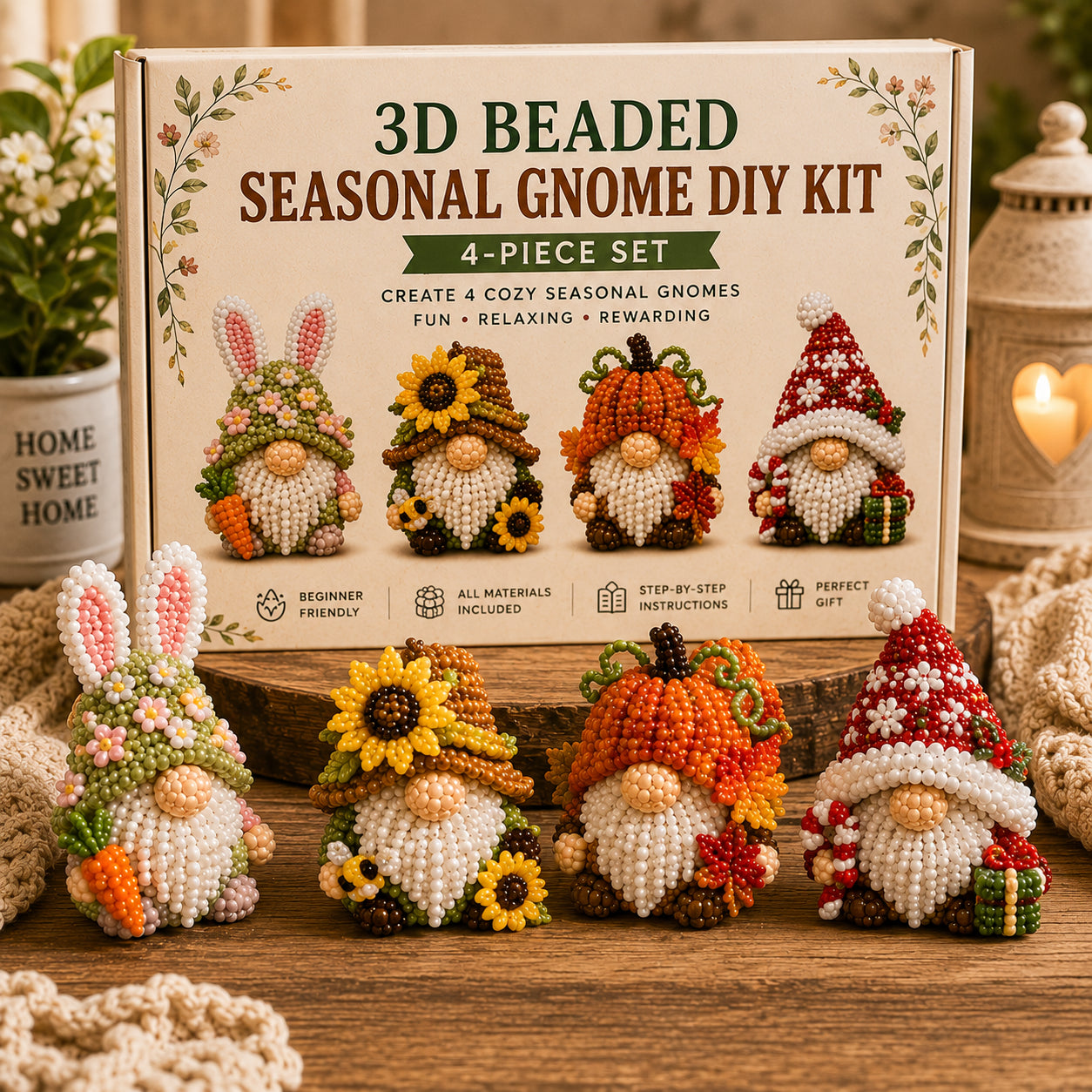 🔥Last Day 50% OFF🧵✨3D Beaded Gnome DIY Kit