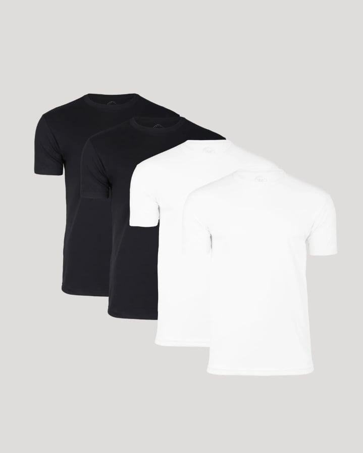 ⚡Hot Sales 49% OFF🔥Men's 4-Pack Crew Neck T-Shirt – Soft Cotton Blend, Athletic Fit, Tagless, Everyday Essential