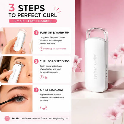 🏆75K+ SOLD!🔥 Heated Eyelash Curler – USB Rechargeable Electric Lash Lift Tool
