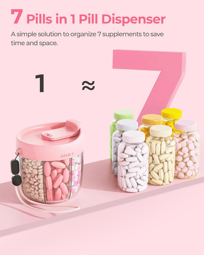 🎁Last Day Promotion 49% OFF🔥Pill Dispenser Bottle with 6 Compartments | Never Miss a Dose Again! 💊⏰