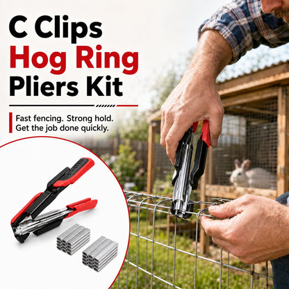 3/4" C Clip Hog Ring Pliers Kit