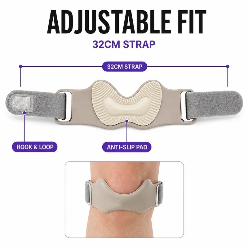 Adjustable Silicone Patellar Tendon Support Strap — — Knee Supporter, Patella Bands for Pain Relief (Sports & Outdoor Accessory)