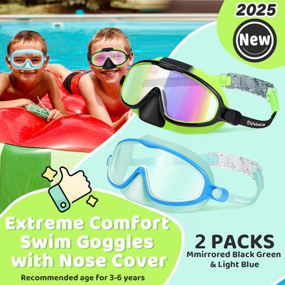 Kids-Swim-Goggles with Nose Cover