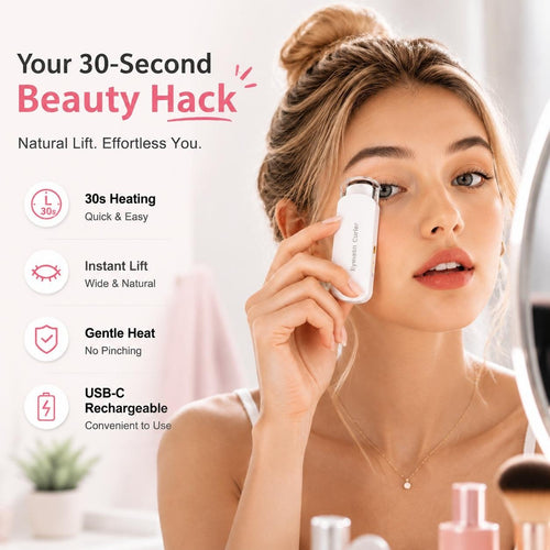 🏆75K+ SOLD!🔥 Heated Eyelash Curler – USB Rechargeable Electric Lash Lift Tool