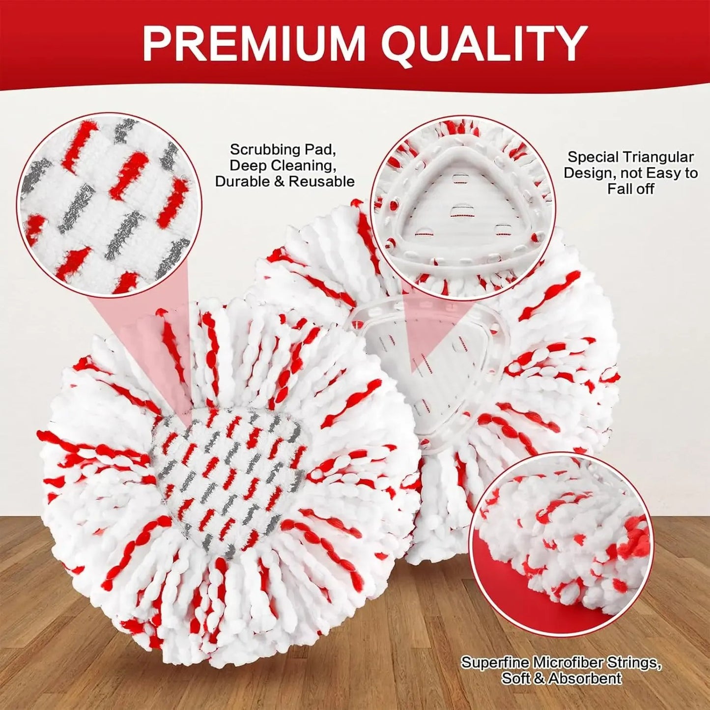 💖Hot 49% OFF🌹🧽 3-Pack Upgraded Spin Mop Head Refills