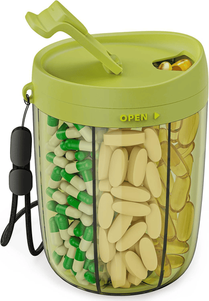 🎁Last Day Promotion 49% OFF🔥Pill Dispenser Bottle with 6 Compartments | Never Miss a Dose Again! 💊⏰