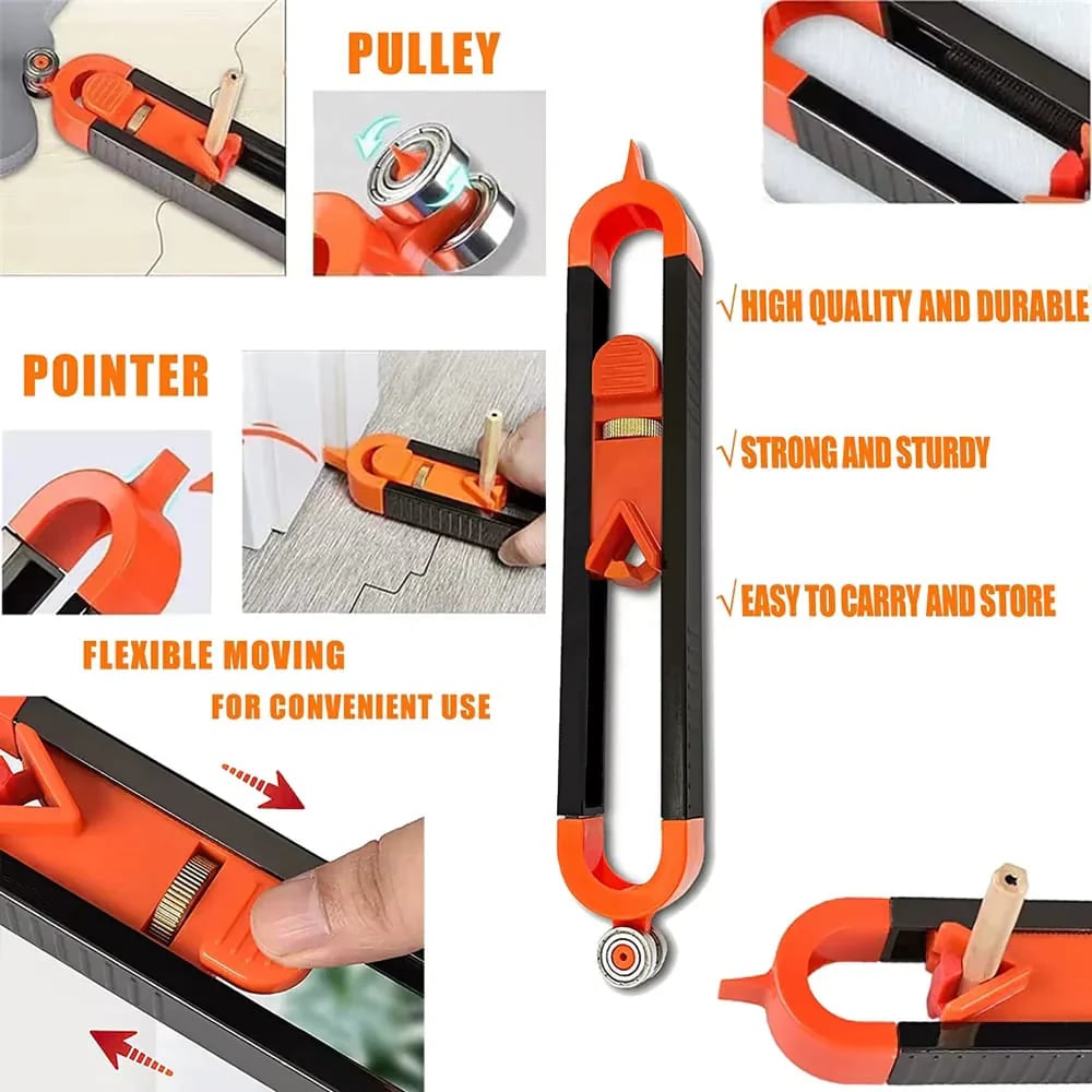 🔥LAST DAY 49% OFF - 🛠️🔧Precision Contour Gauge with Lock – Adjustable Profile Copy Tool for Woodworking & Flooring