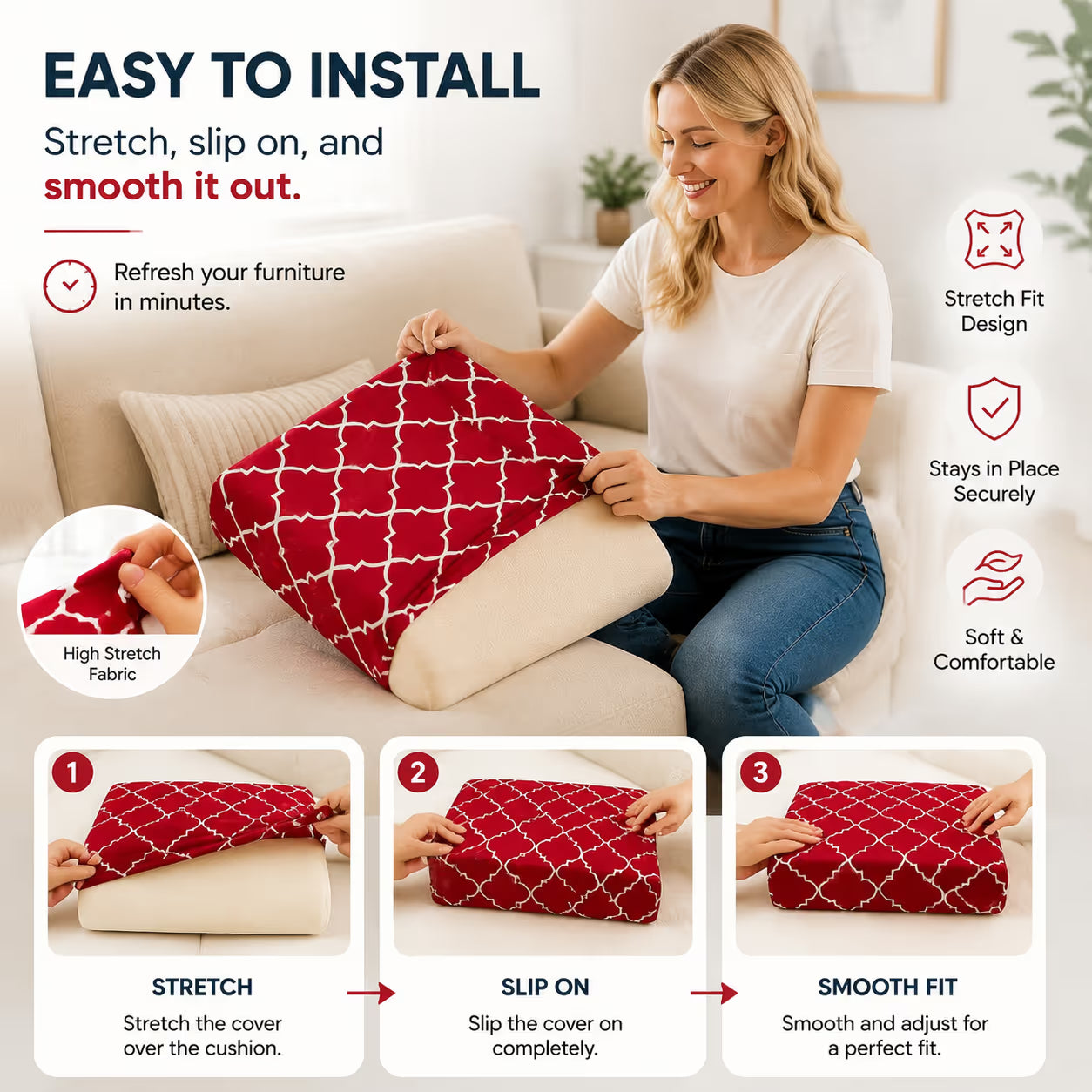 🛋️ Outdoor Patio Sofa Cushion Covers 🔥