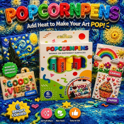 🎁🔮Magic Pen – Draw 3D with one stroke!🎄 DIY Bubble Popcorn Drawing Pens& Buy 3 Get 2 Free 🔥