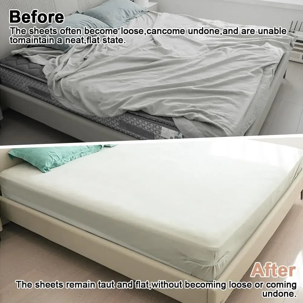 🛏️4 Pack Adjustable Bed Sheet Holder Straps, Elastic Mattress Sheet Clips to Prevent Slipping & Wrinkles